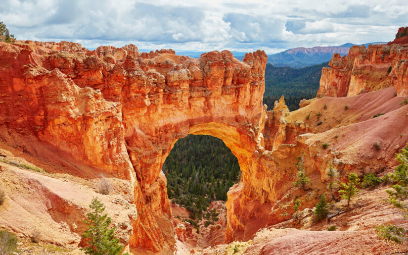 Natural bridge rock formation in Bryce Canyon National Park, Utah, USA